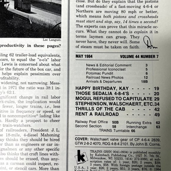 Trains Magazine of Railroading May 1984 u Decoding Stephenson Walschaert Baker S - Picture 3 of 7